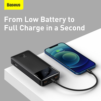 Baseus 30000 mAh Power Bank 20W przenośna ładowarka zewnętrzna ładowarka 30000 mAh Powerbank dla iPhone Xiaomi PoverBank 3